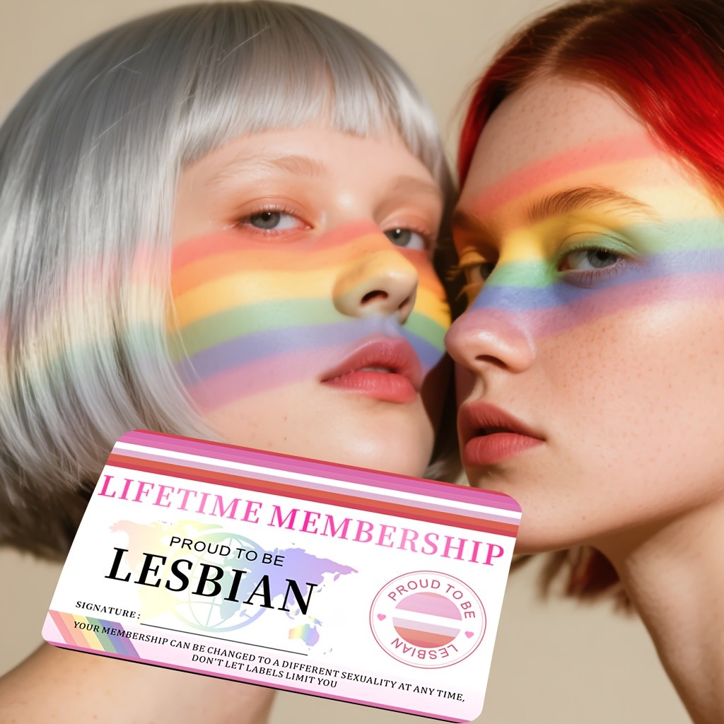 1/3pcs Lesbian Pride Lifetime Membership Card Vibrant PVC Party ID with Respect♤