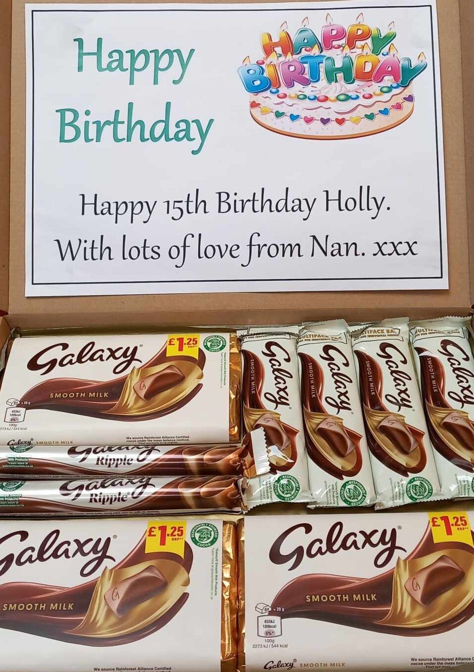 Personalised GALAXY Chocolate Box Hamper Selection Birthday Christmas Gift Treat