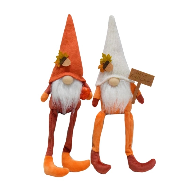 1Pair Handmade Autumn Gnomes Doll Centerpieces Thanksgiving Tabletop Decoration