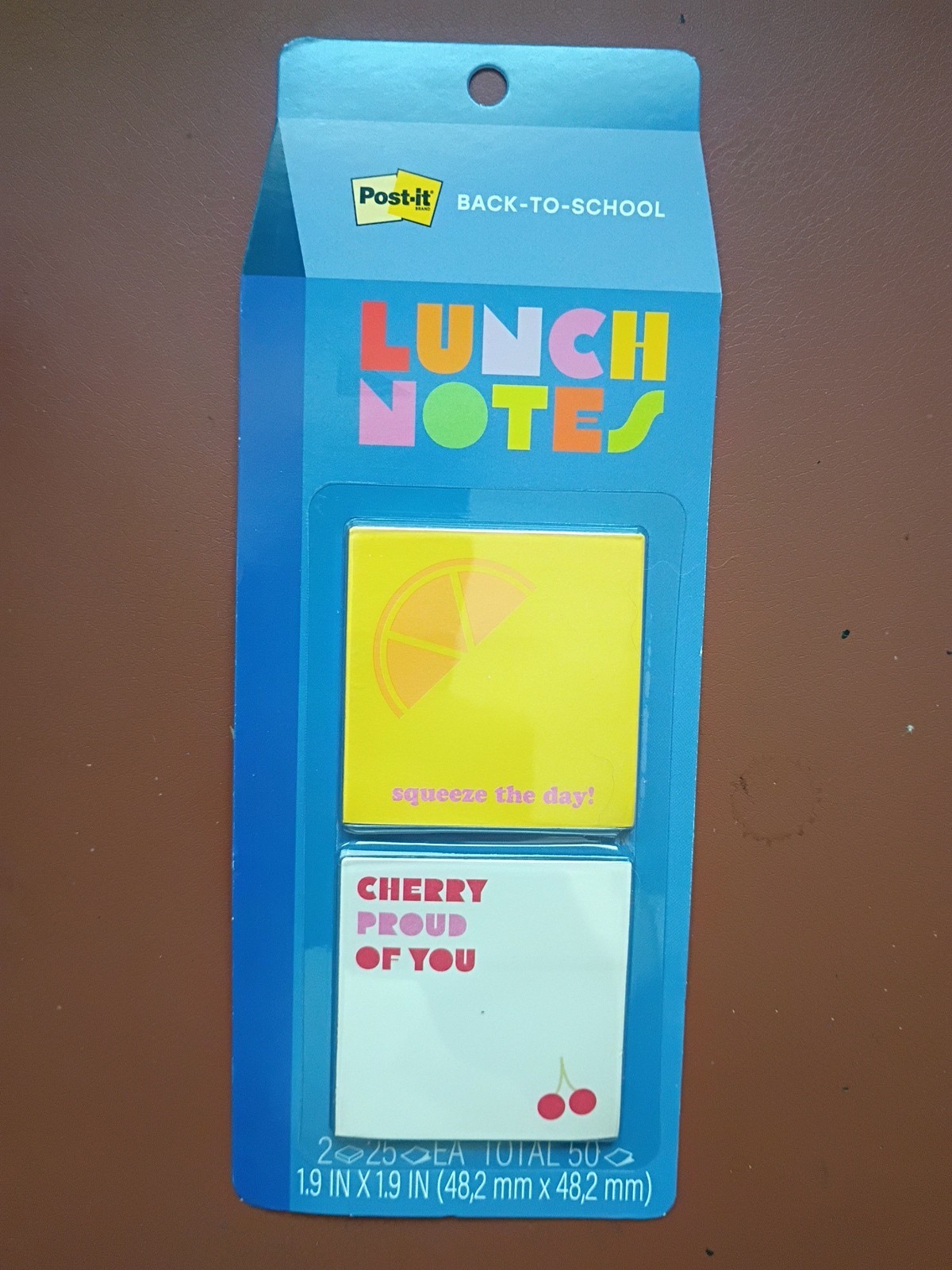 POST-IT Lunch Notes Bright Multicolored 1.9” X 1.9” 2-Pads 25 Notes Each New