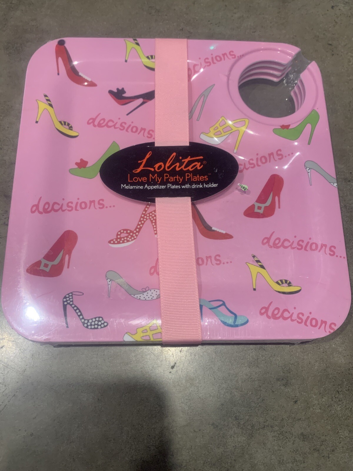 NEW Lolita Love My Party Plates 8” Decisions Shoes w/ Drink Holder Plates