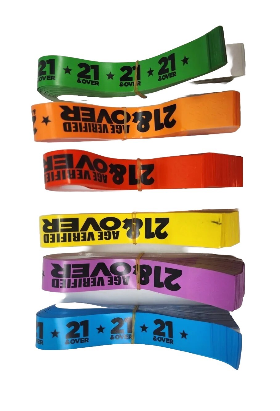 600 Pcs Over 21 Wristbands Paper Event Wristbands Colored Bracelet Waterproof