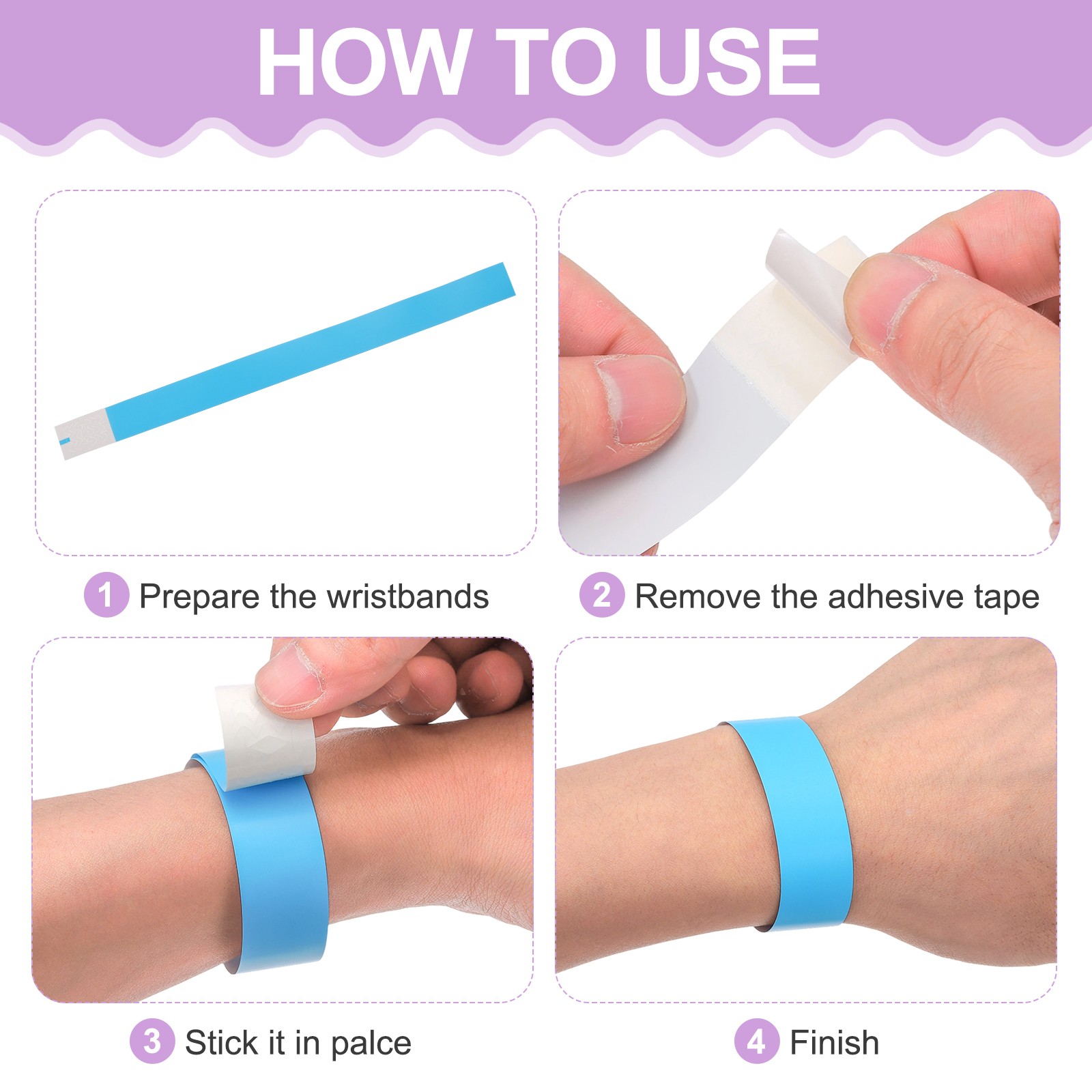 100Pcs Paper Wristbands for Events Waterproof Hand Bands Neon Green