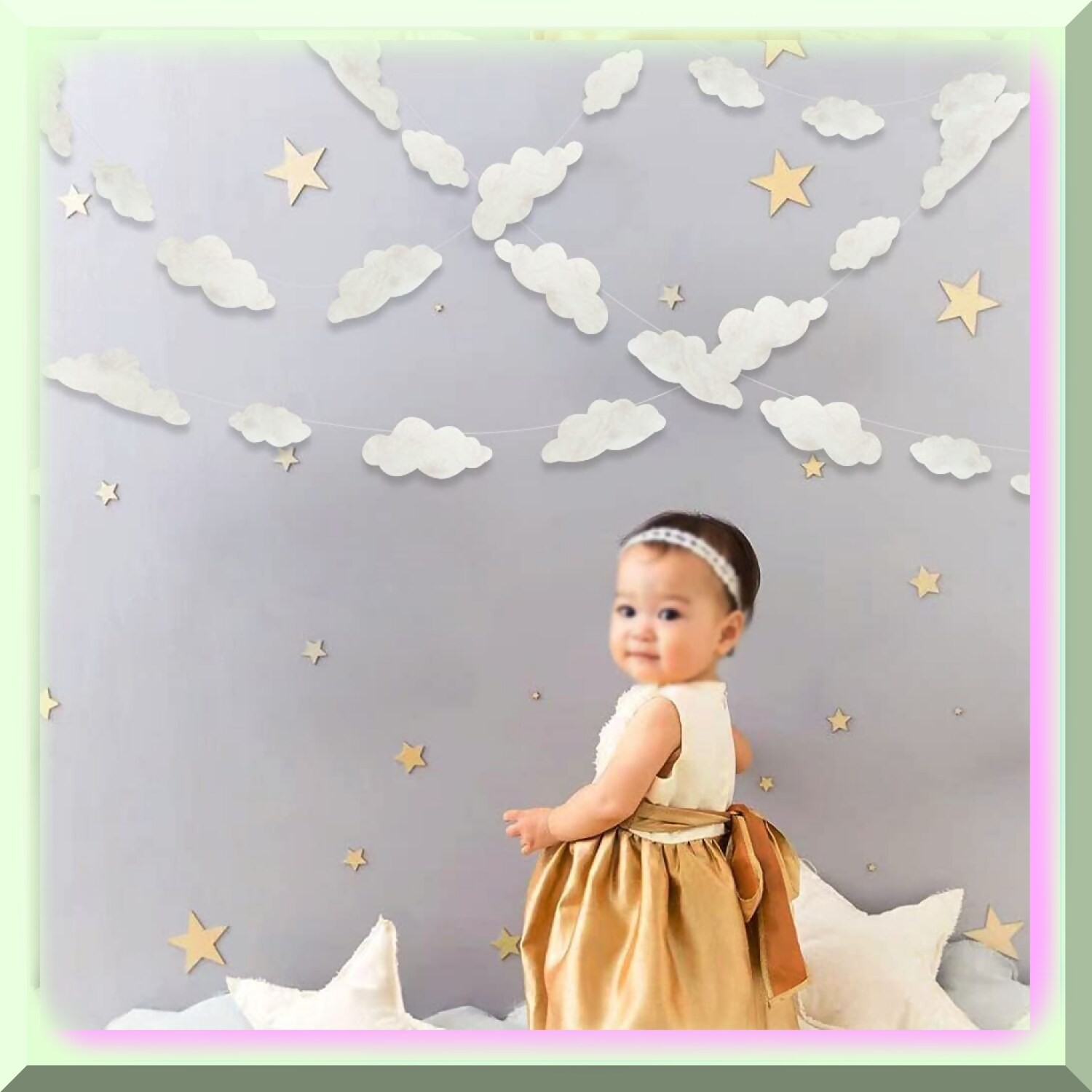 Pink Marble Cloud Party Decorations Kit