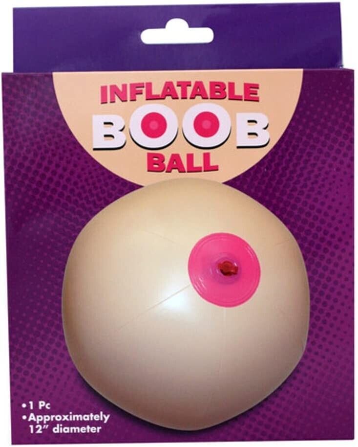 Boob Ball 12″ Inflatable – Boobie Blow Up Inflate – Funny Gag Joke Novelty Gift
