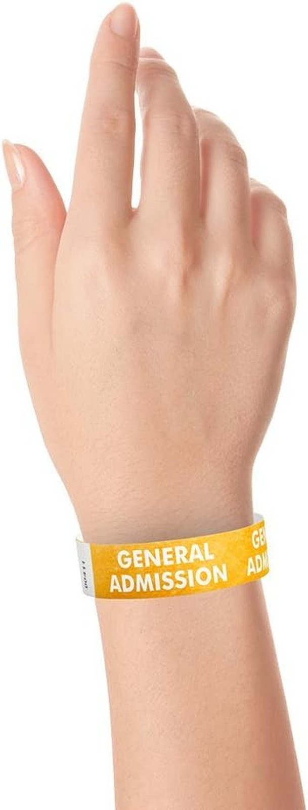 Wristco Gold General Admission Tyvek Wristbands for Events – 500 Count ¾” X 10”