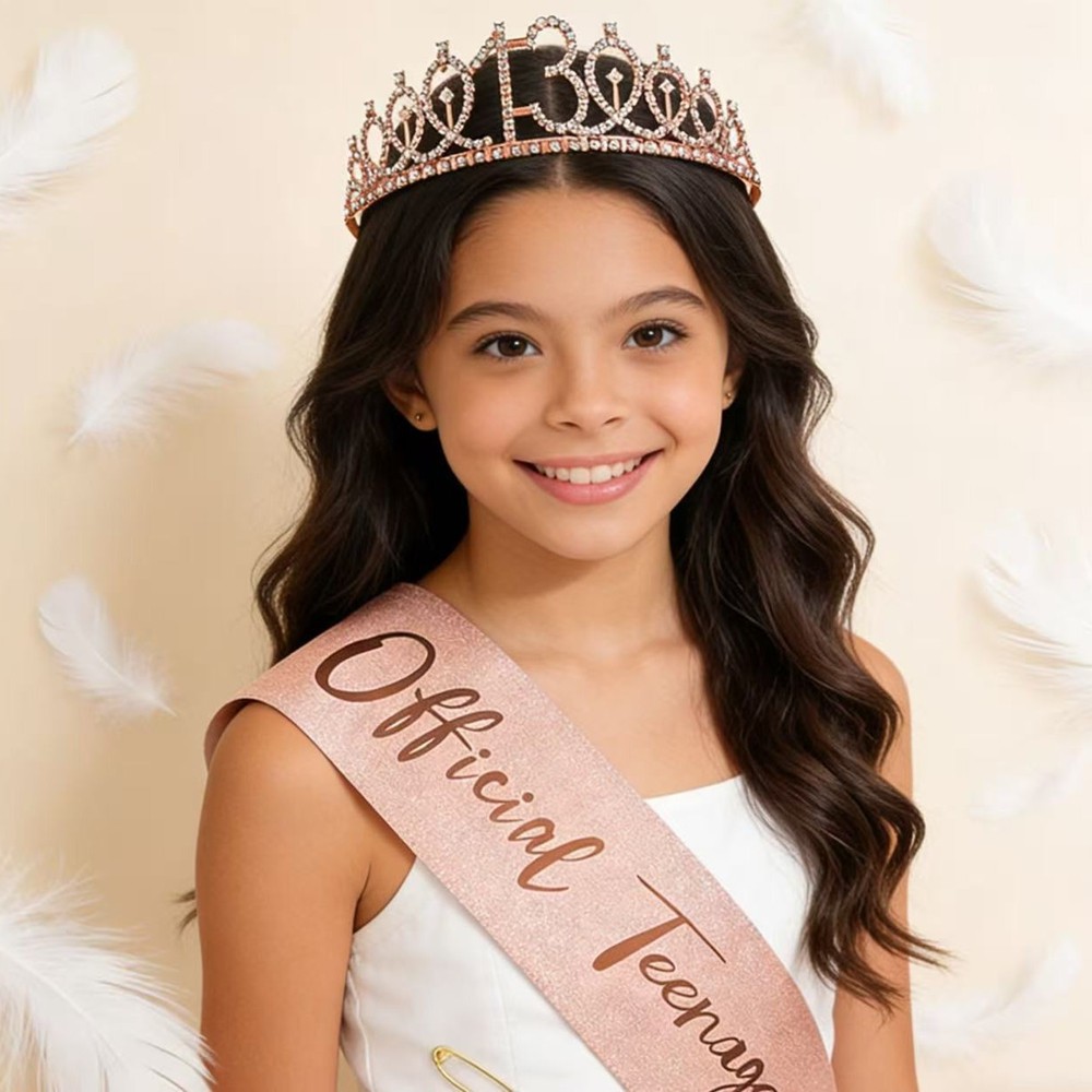 For Birthday Girls Women Milestone Tiara and Sash Set 10th 16th 18th 30th 40th