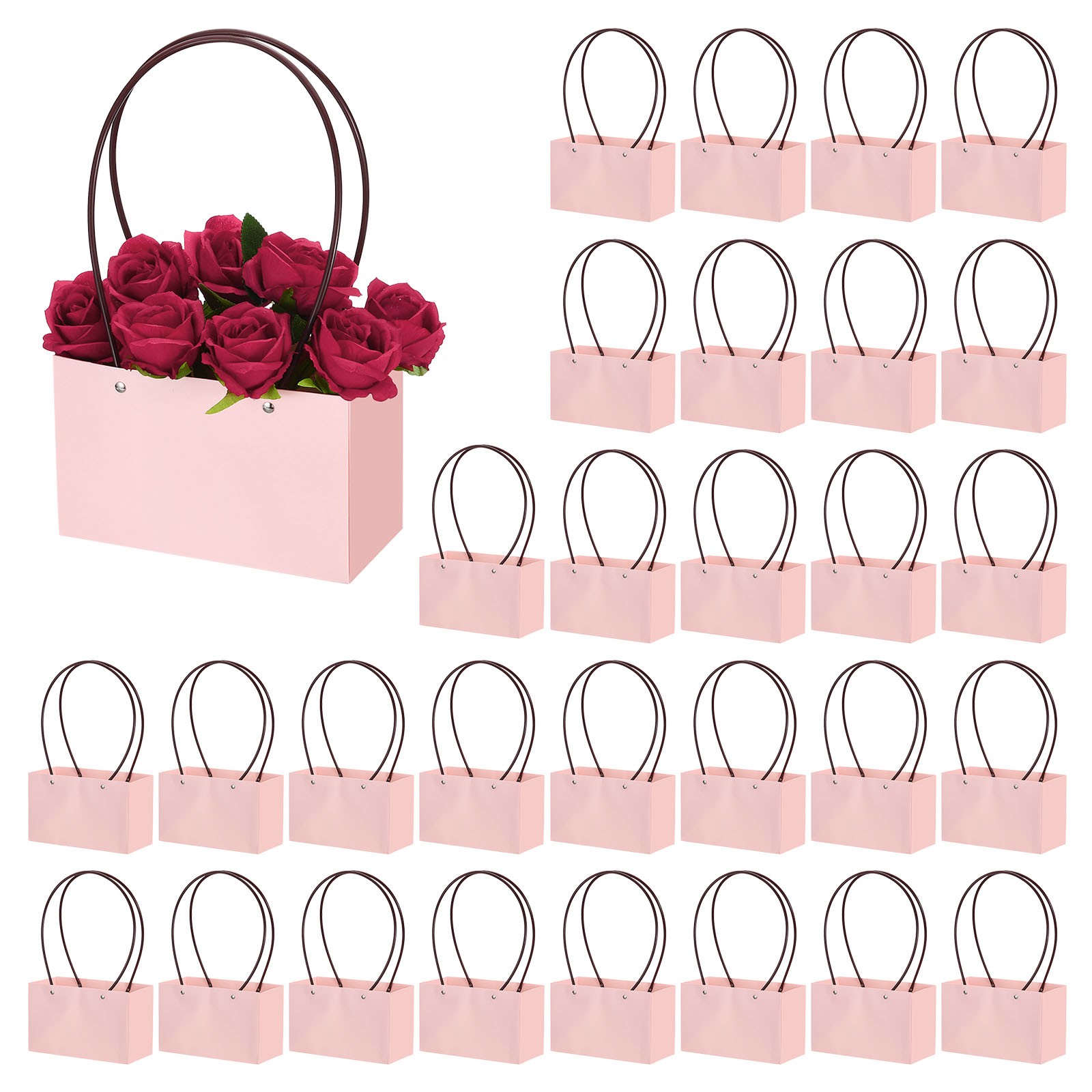 Flower Gift Box, 30 Pcs Paper Bouquet Flower, Light Pink