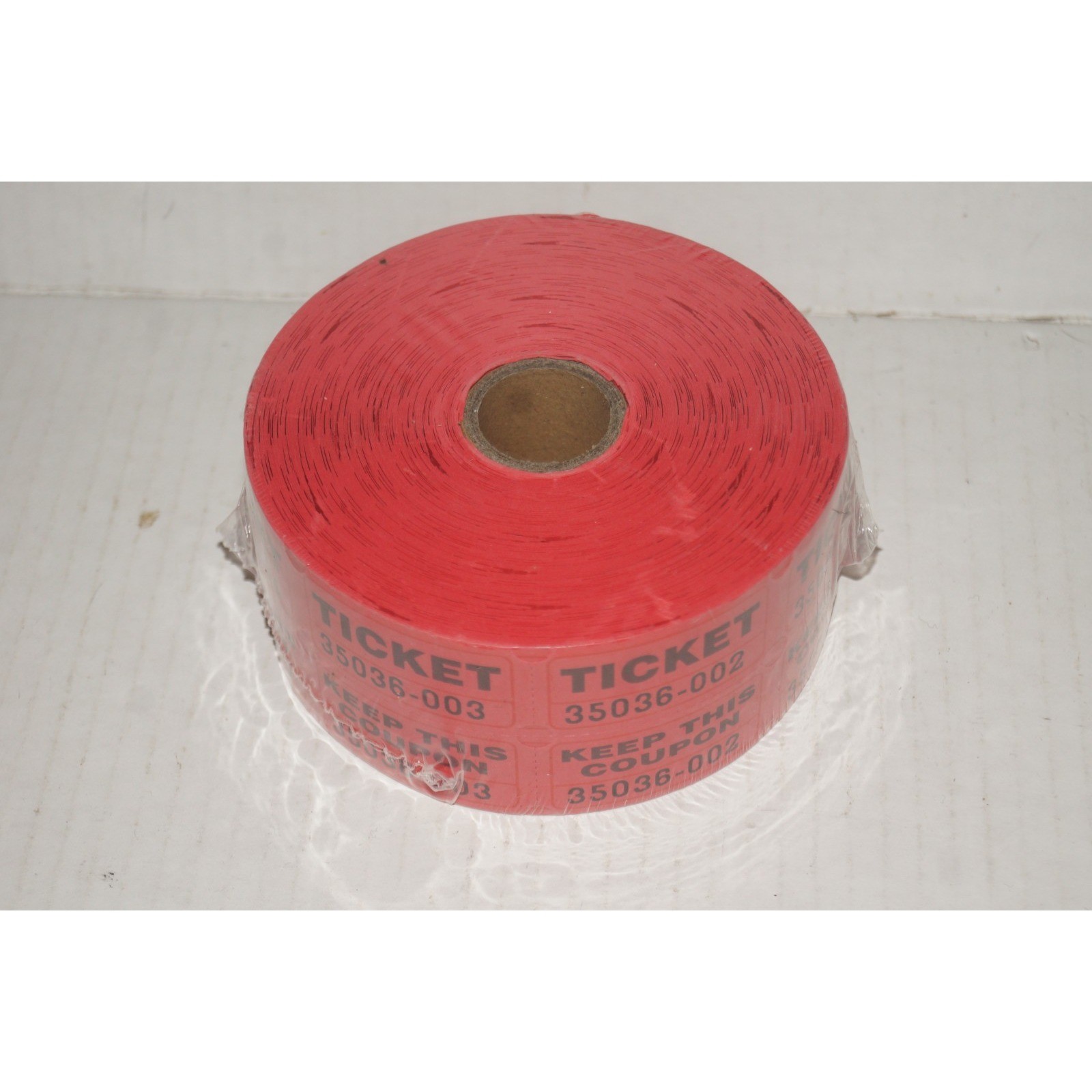Roll of 2000 Red Double Stub Raffle Tickets Split the Pot 50/50 NEW
