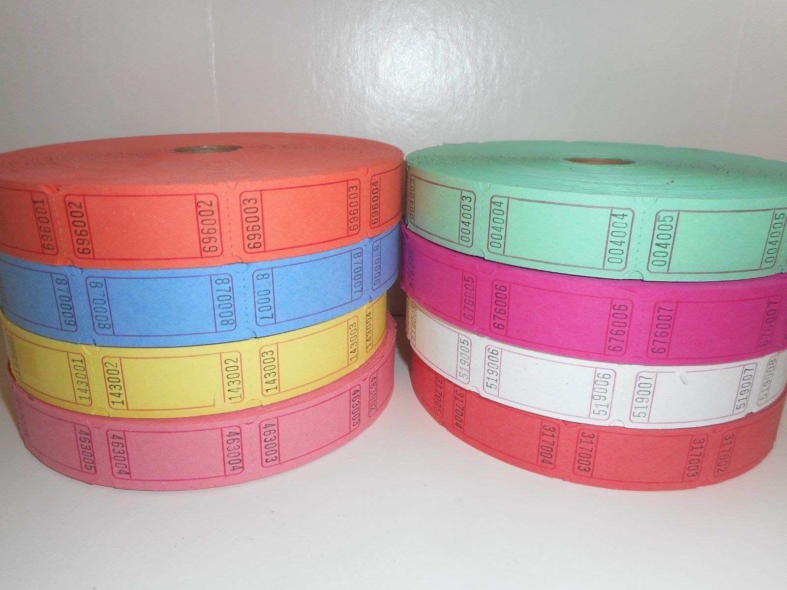 Single Roll Event Party Carnival Tickets – Assorted Designs & Colors
