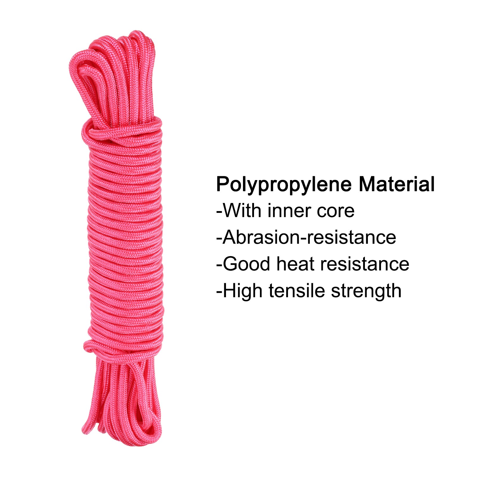 20M/65.7ft 3/8″ Pink Indoor Outdoor Braided Polypropylene Lanyard