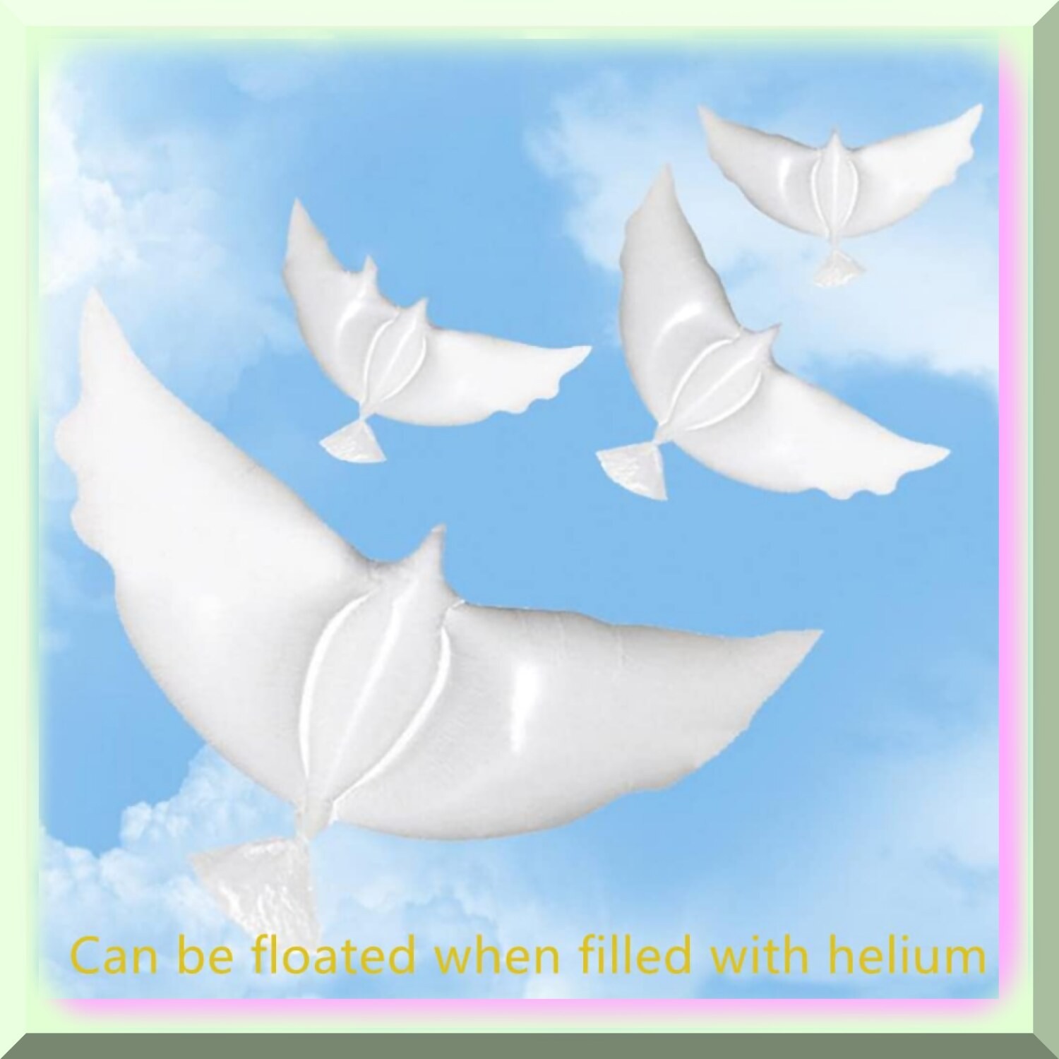 White Dove Shape Helium Balloons 10 Pack