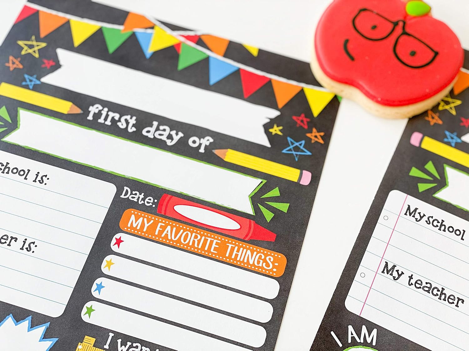 First Day of School Board – 10 Double-Sided First and Last Day Boards, 8X10 Back