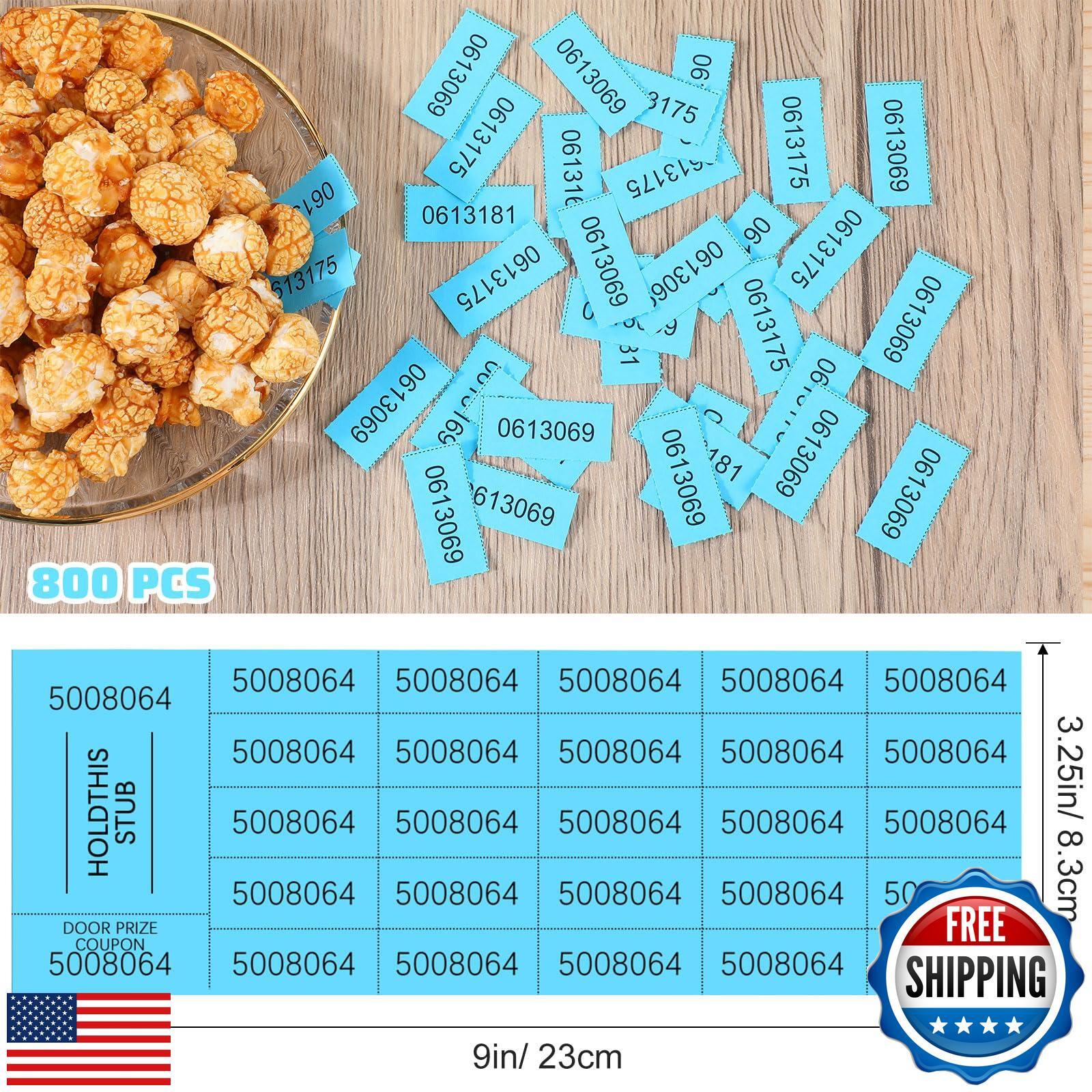 Kosiz 800 Sheets Raffle Ticket Sheets Blue Chinese Auction Tickets with 25 Bi