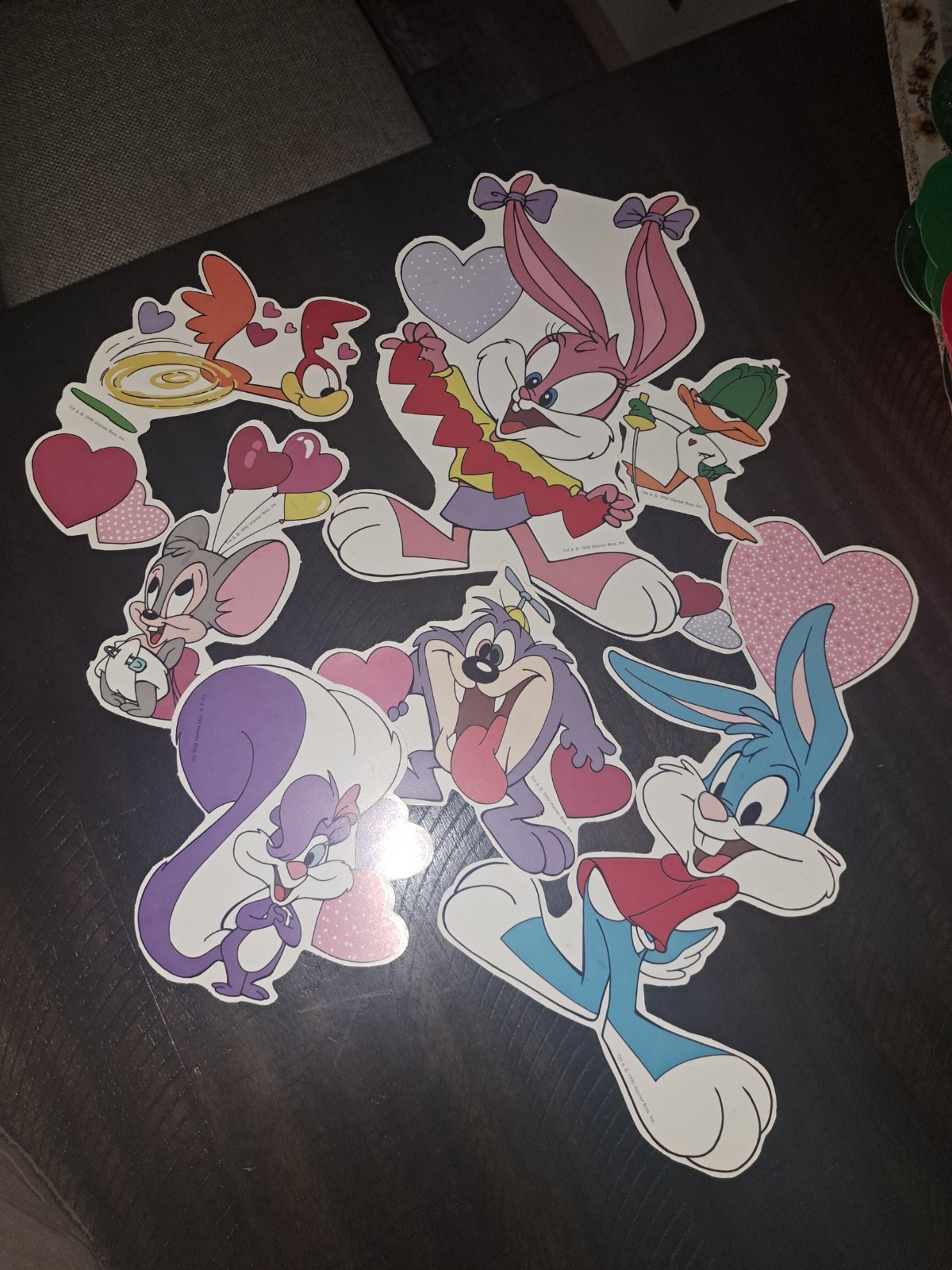 1990 Vintage Warner Bros. Valentines Day Cutouts Decorations*7pcs*Cartoons