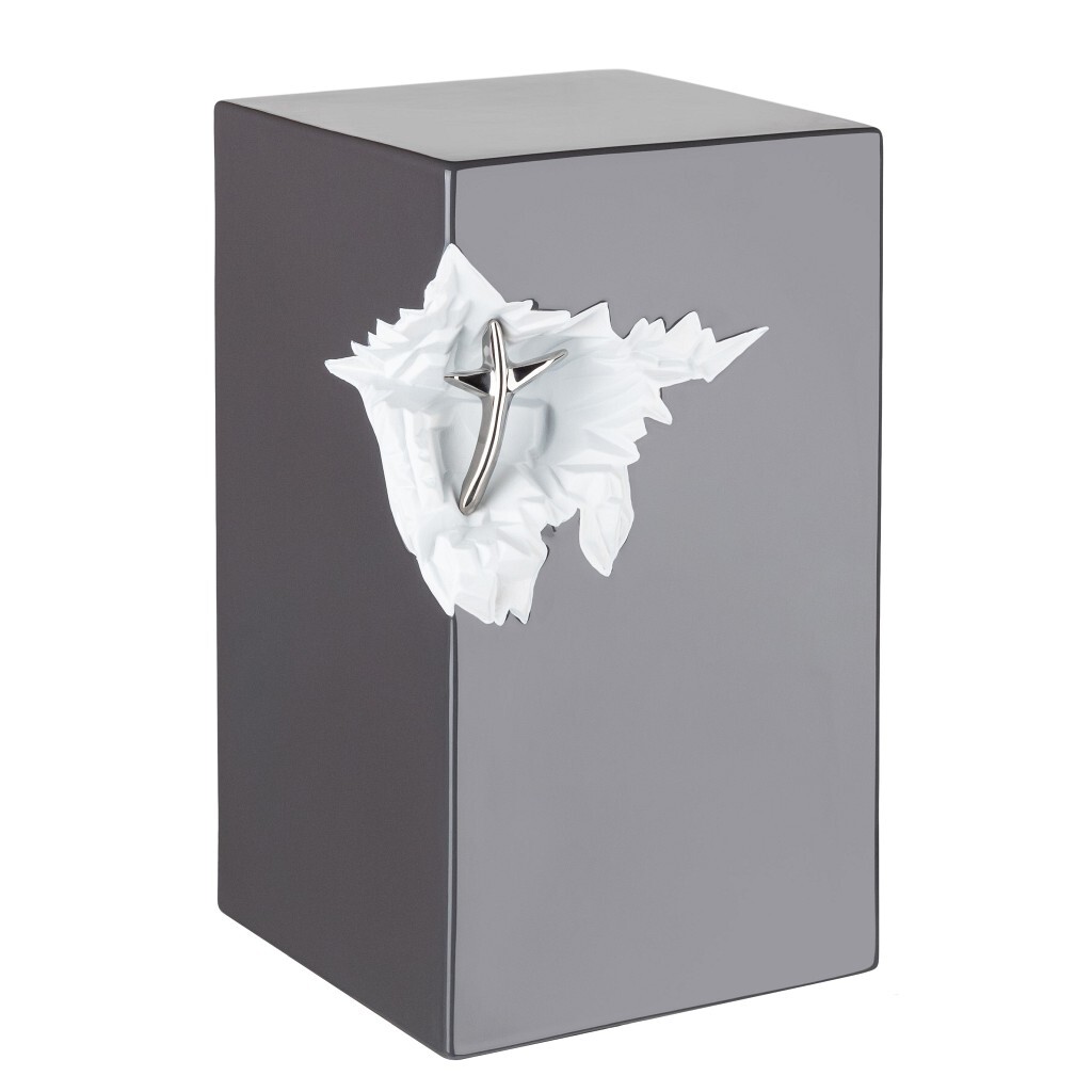 Ceramic Decorative Urn For Ashes, Artistic Cremation Urn WIth Heart or Cross