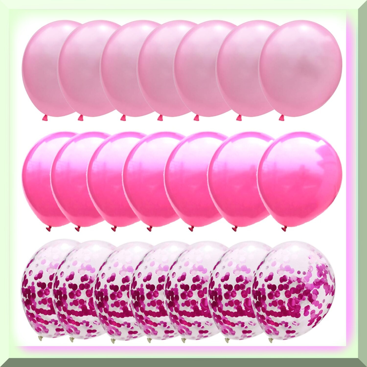 Pink Metallic Confetti Balloons for Girls’ Party