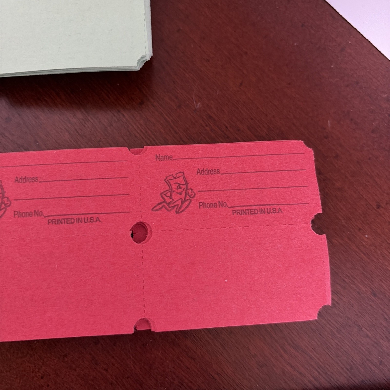 Raffle Tickets 50 Flat Double Stub 50//50 Keep This Coupon Carnival Festival