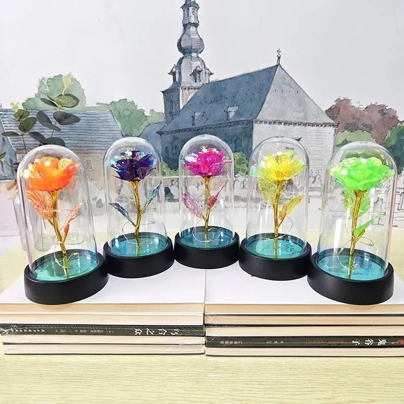 Galaxy Rose Flower gift LED light Beauty and the Beast rose Kit for Mom wife GF