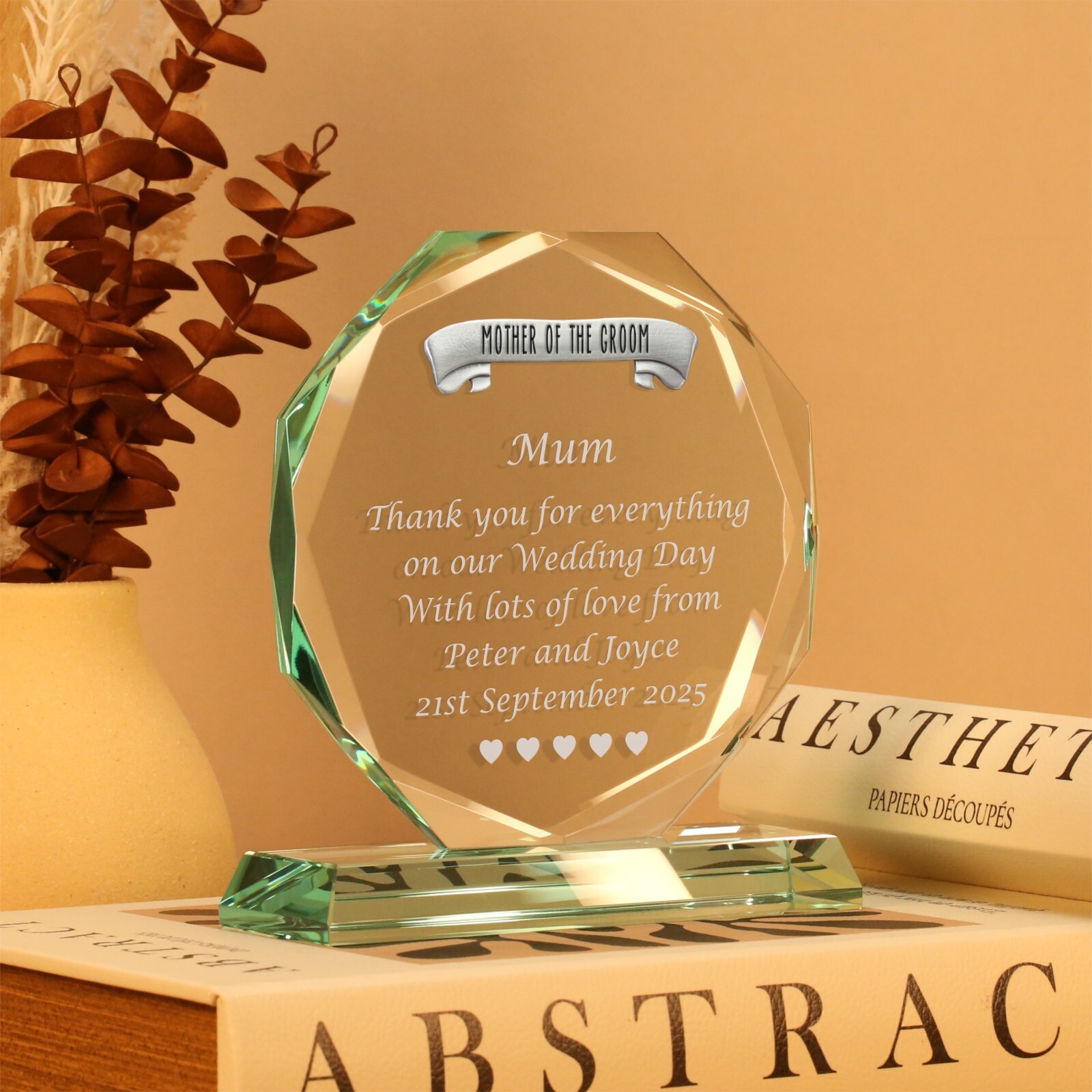 Personalised Engraved Mother of the Groom Cut Glass Wedding Party Favour Gifts
