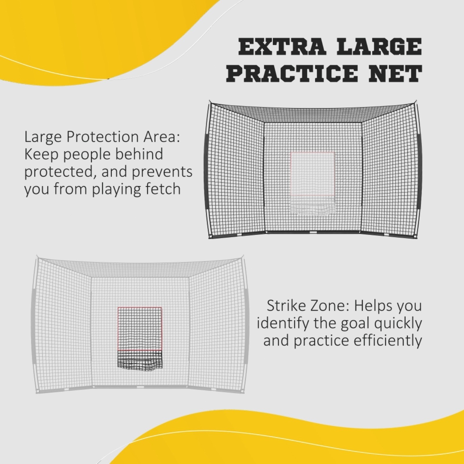Soozier 17’x5.5′ Baseball Net Strike Zone Tee Caddy Carry Bag Portable