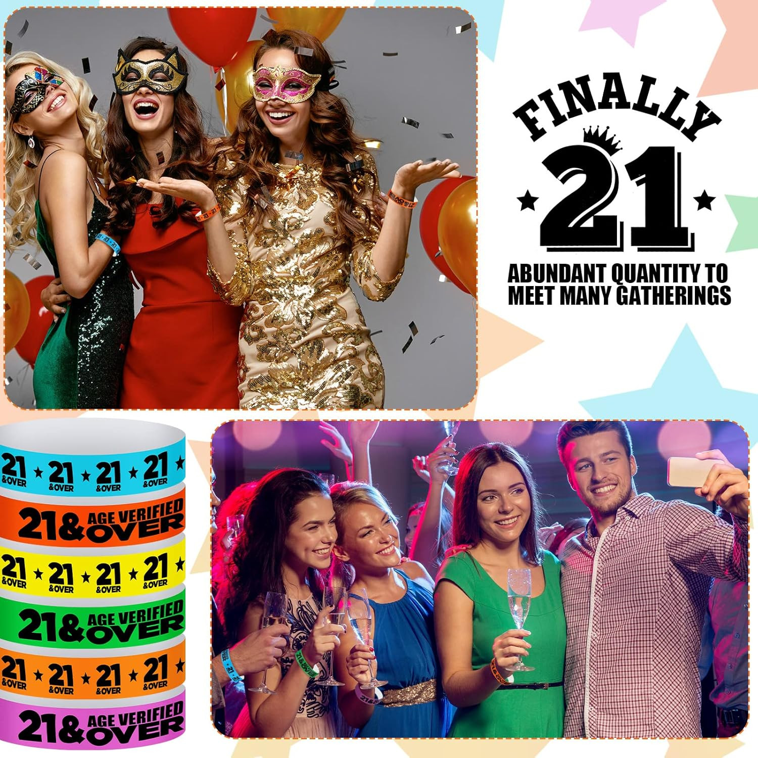 600 Pcs over 21 Wristbands Paper Event Wristbands Colored Bracelet Waterproof Wr
