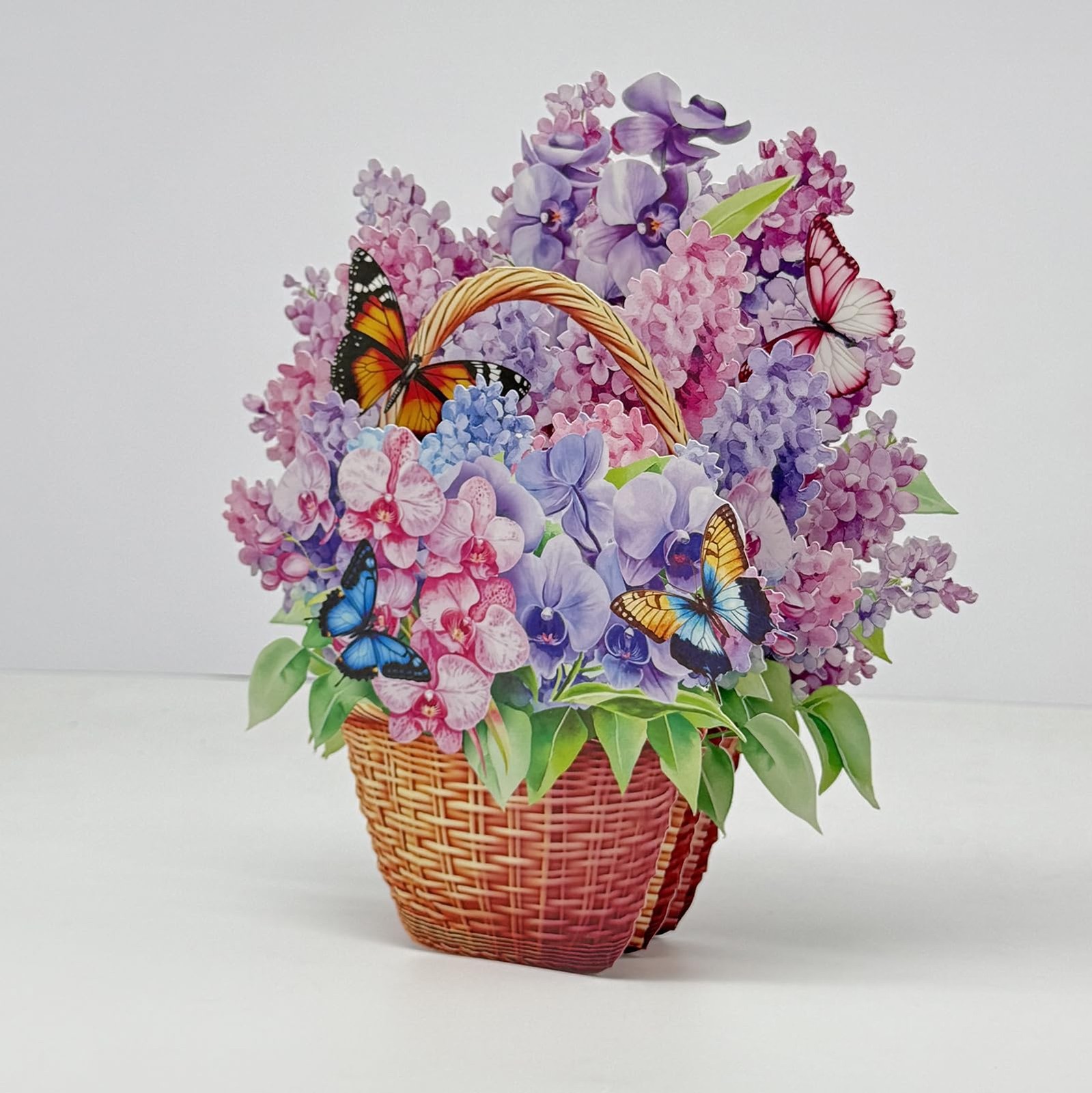 9.06 inches x 9.65 inches, Purple Lavender and Colorful Butterflies