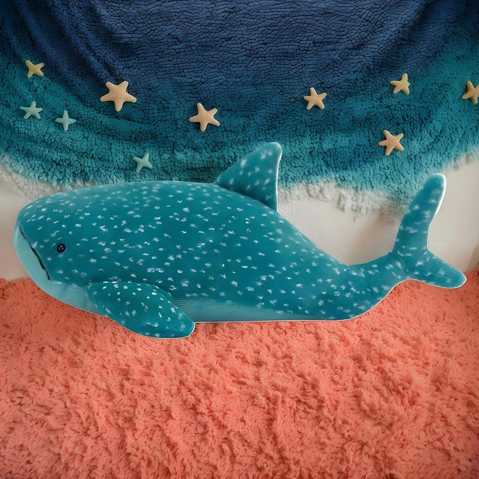 Food Stuffed Doll 16 Inch Whale Shark Blue Ocean Lovey Soft Plush Toy