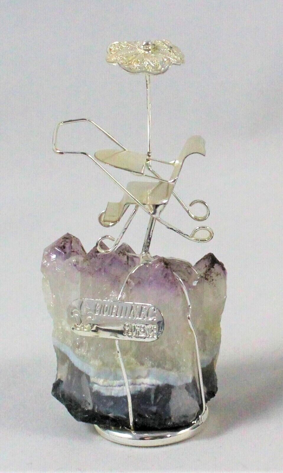 Birth Baptism Baby Stroller in Silver on Amethyst