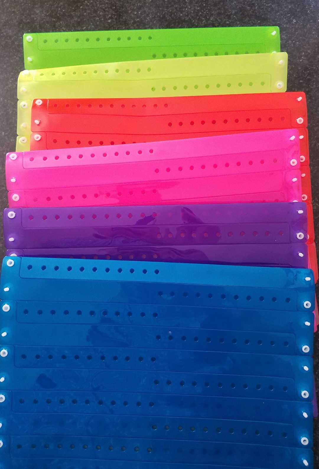 60 3/4″ ASSORTED BRIGHT PLASTIC/VINYL TRANSLUCENT WRISTBANDS, EVENT WRISTBANDS