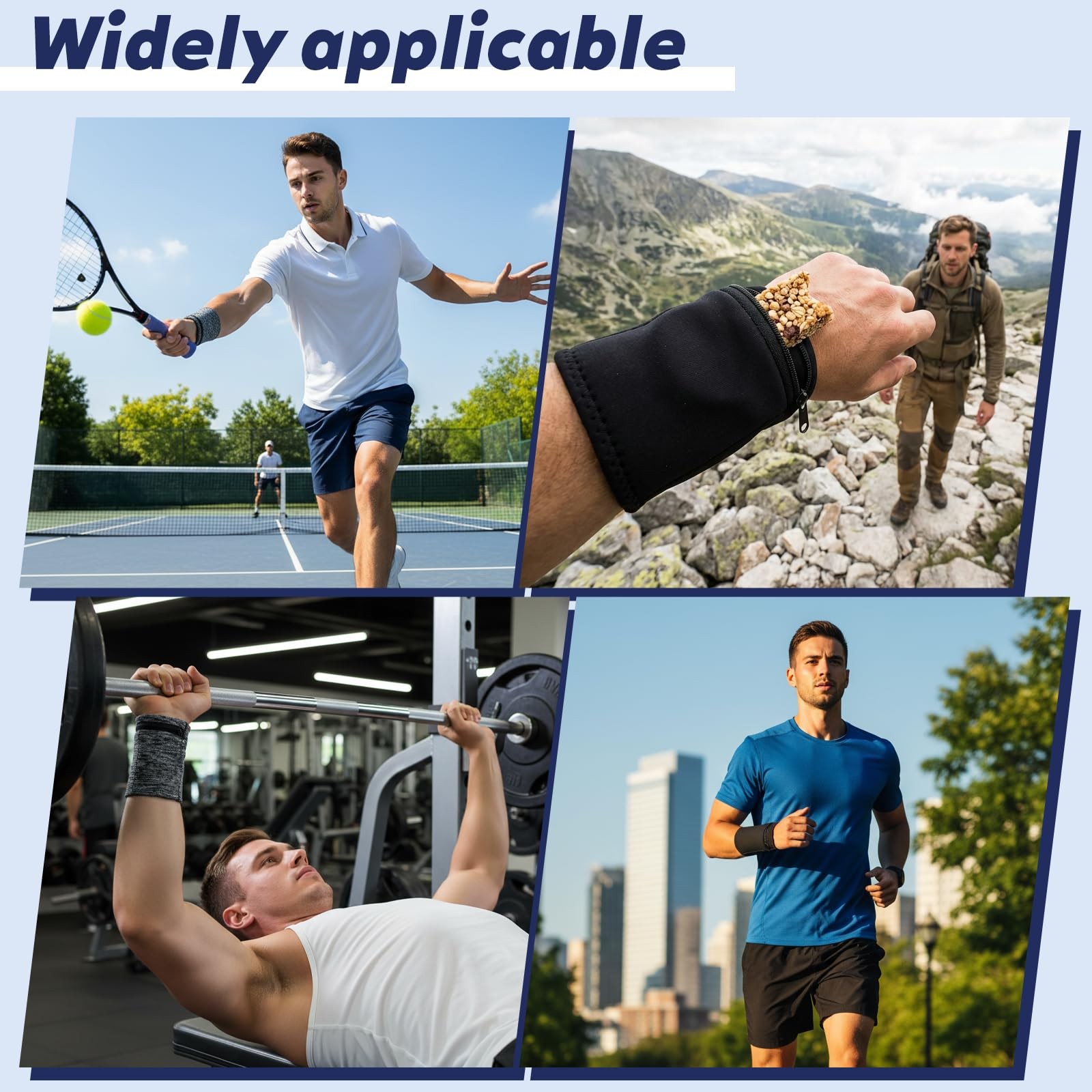 6 PCS Wearable Wrist Wallet for Men, Elastic Band for Secure Storage