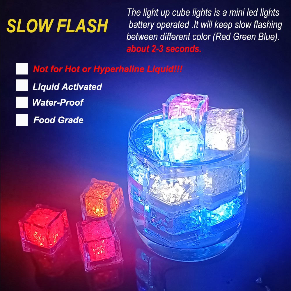 Glowing Ice Cube Lights Fast Flash & Slow Flash, Bar Night Club Party Xmas Decor