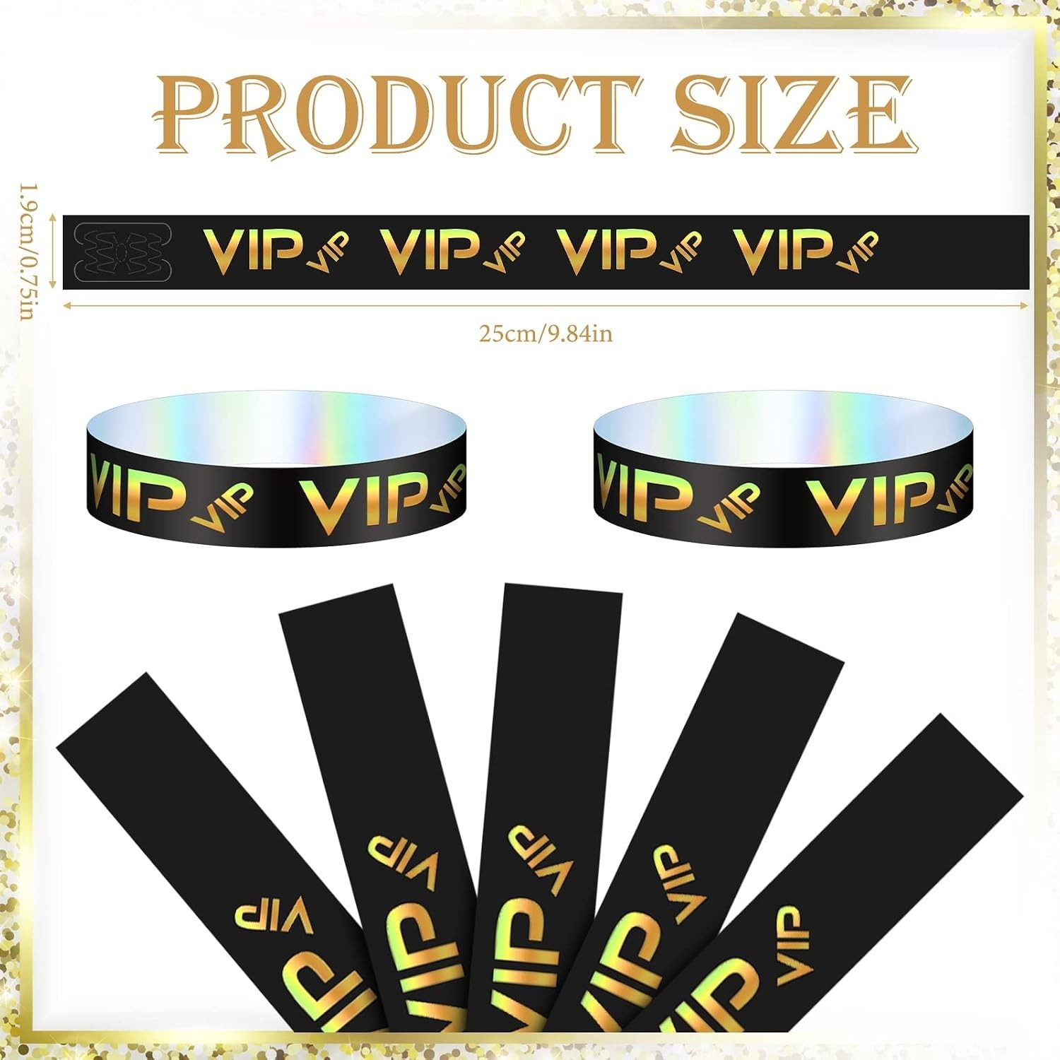 500 Pack VIP Plastic Wristbands Waterproof Bracelets for Events Concerts Parties