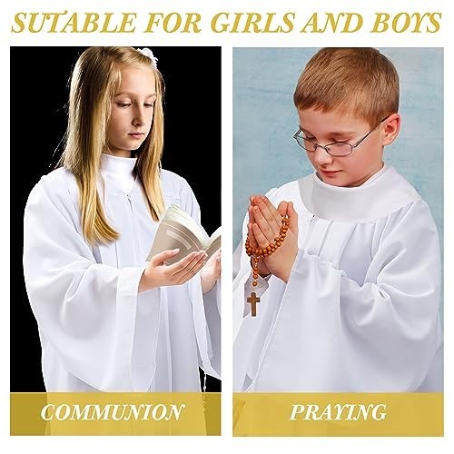 Kids Choir Robes Bulk White Graduation Gowns Unisex Matte Baptism Robes for Chur