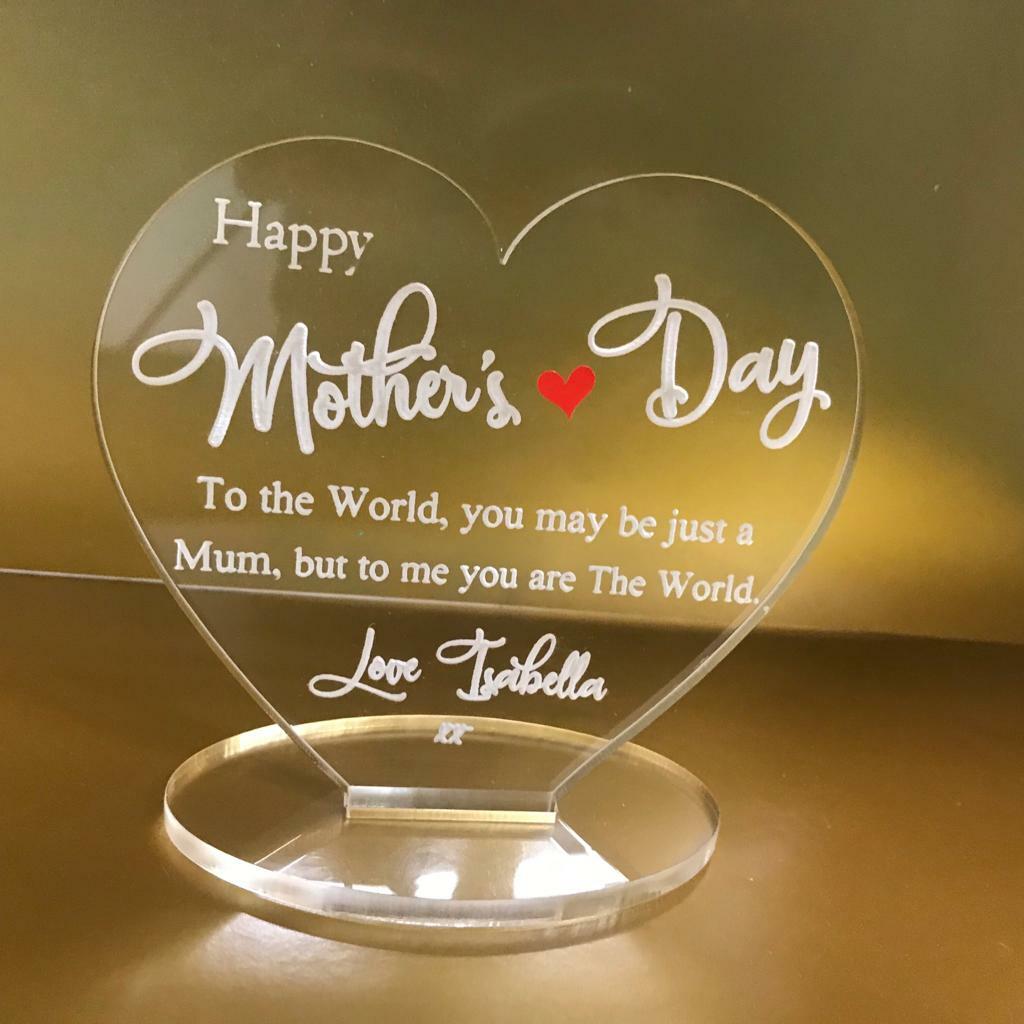 Personalised happy mothers day mum you are the world plaque gift