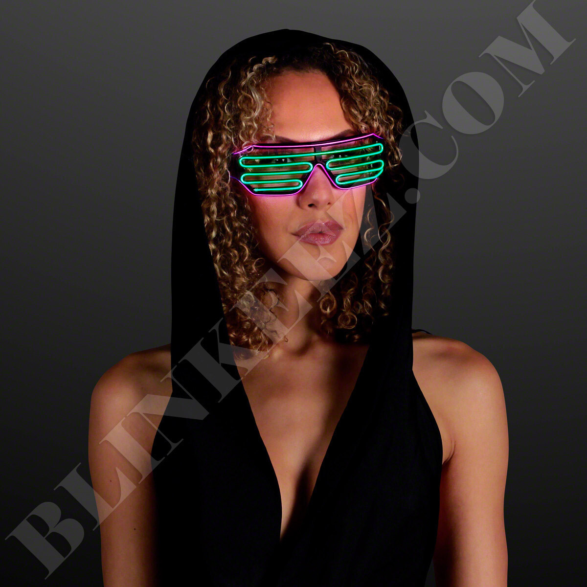 PINK GREEN EL WIRE Neon LED Festival Light Up Glow Sunglasses Glasses Rave Party