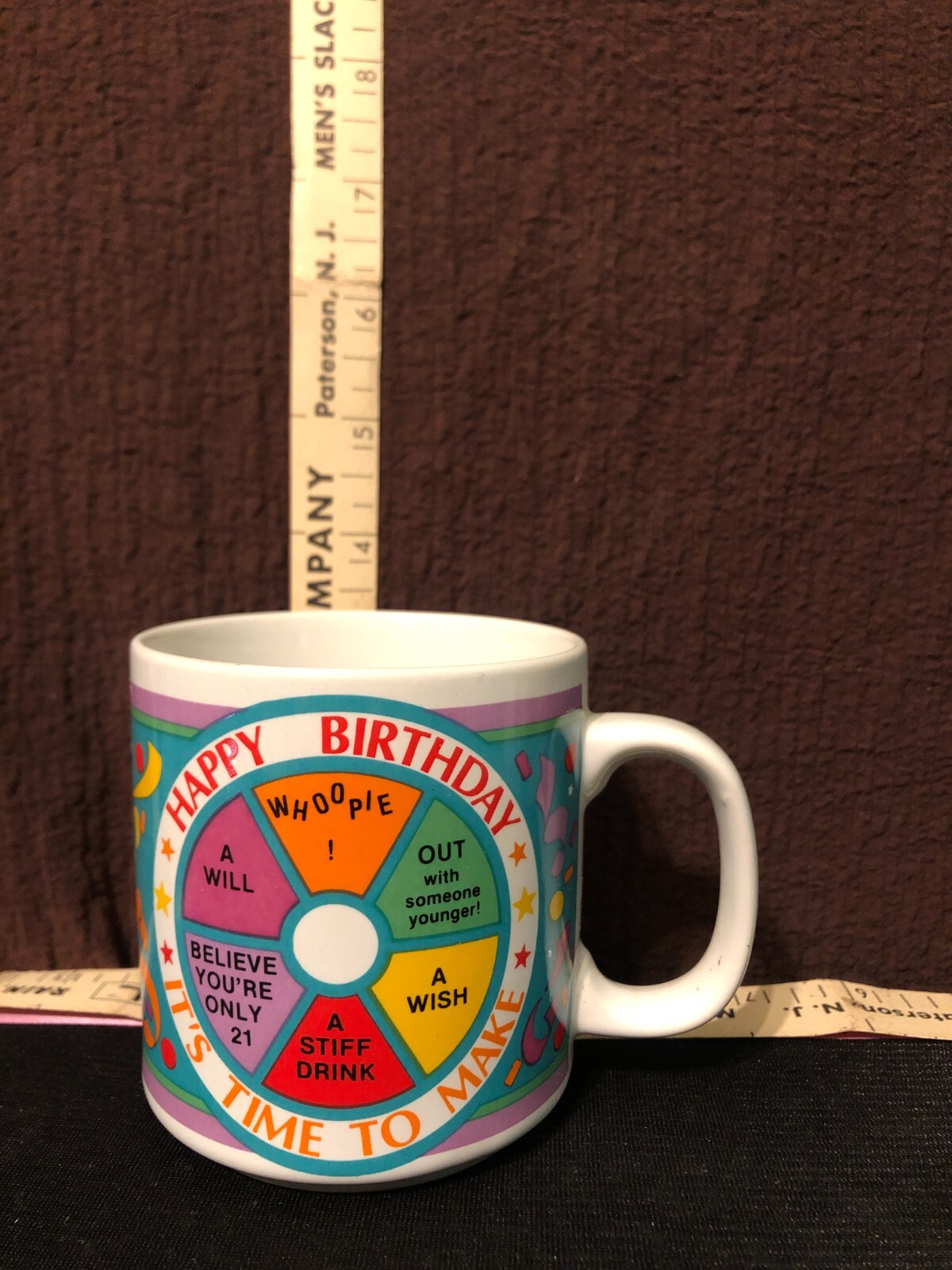 Papel Birthday cup-It’s time to make a wish, whoopie, a will, stiff drink. funny