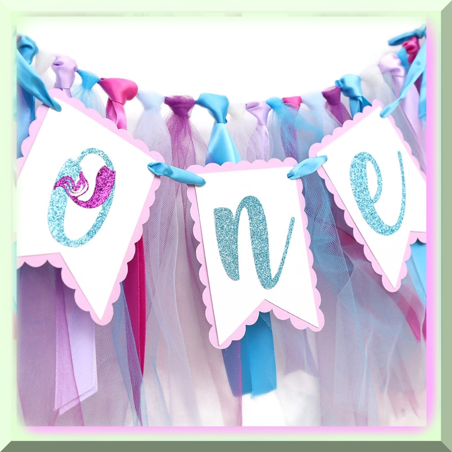Mermaid Underwater Theme High Chair Banner Set