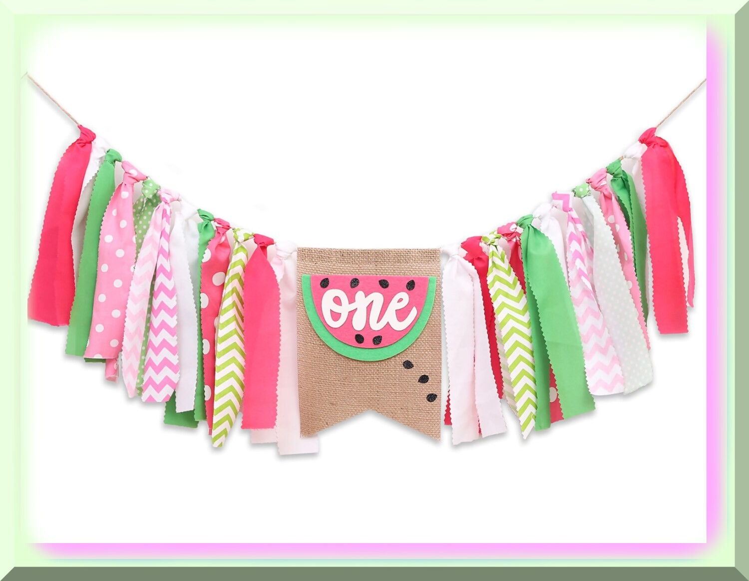 First Birthday Watermelon High Chair Banner
