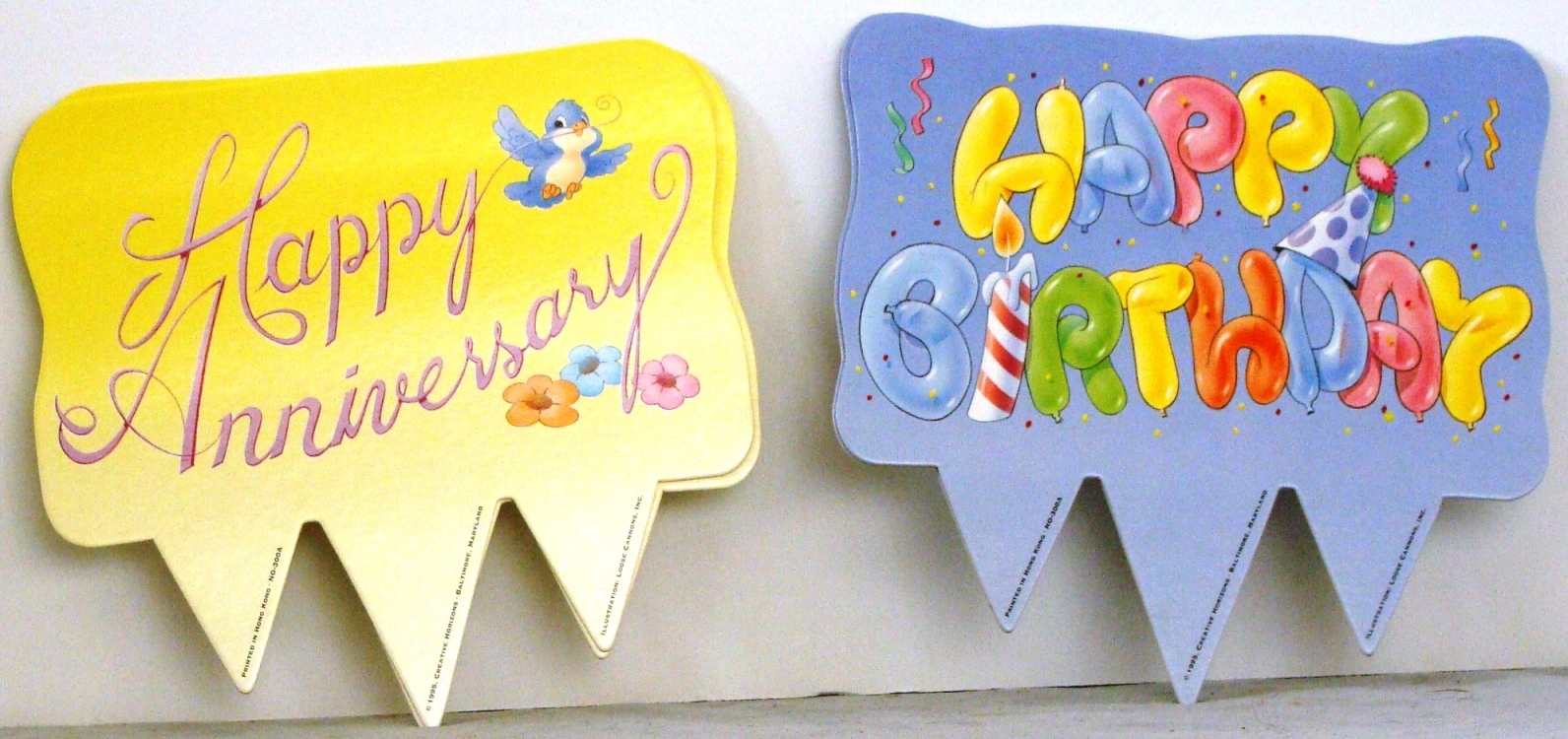 New ALL OCCASION Cake TOPPERS 2 ea of 6 designs BIRTHDAY Anniversary CONGRATULAT