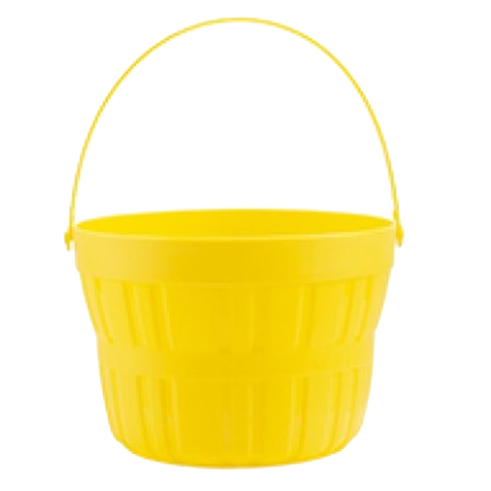 Easter Plastic Treat Bucket Gift Basket Ideal for Egg Hunt – Yellow