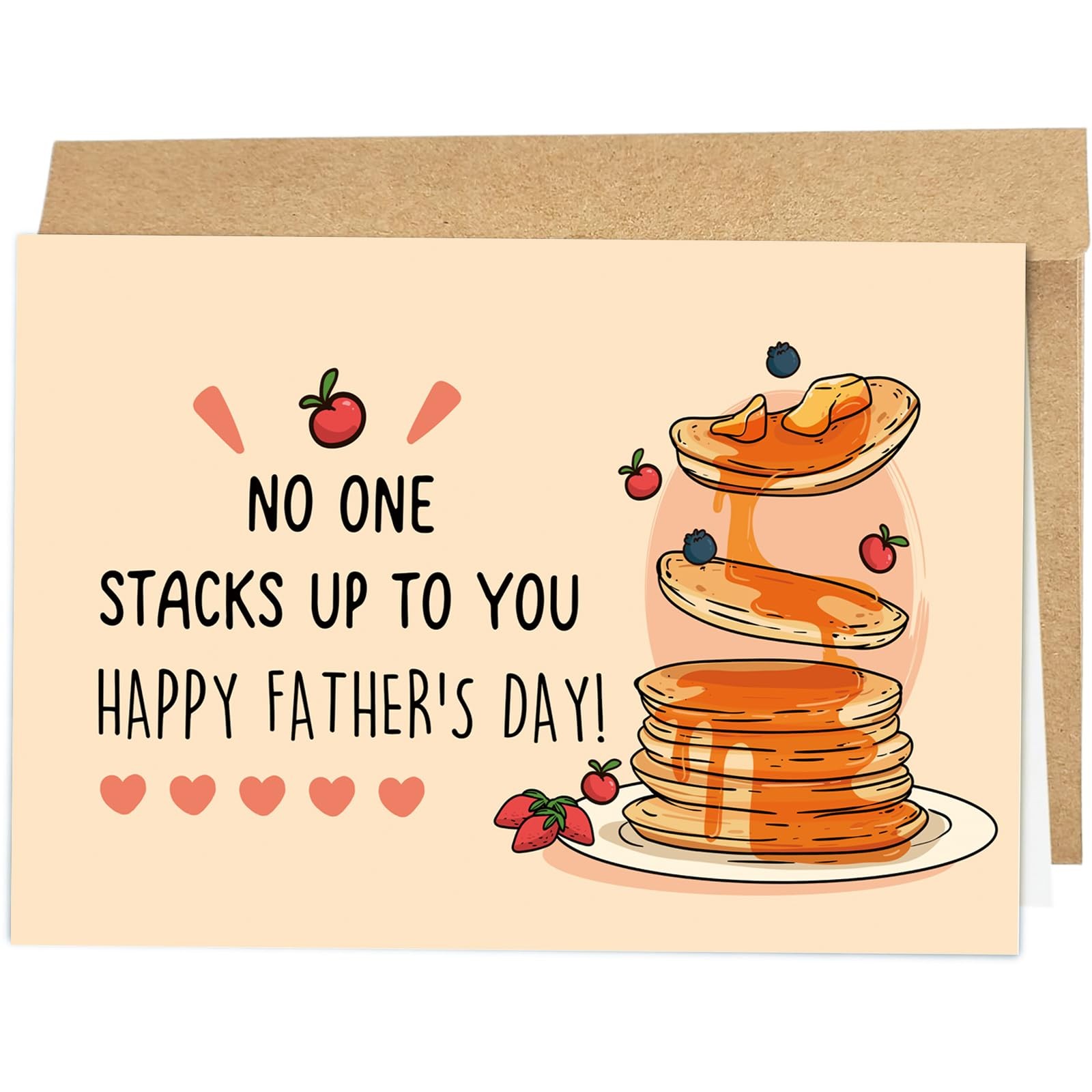 Naixiwen Cute Pancake Fathers Day Card for Daddy, Funny 8*5.3 inches, 008
