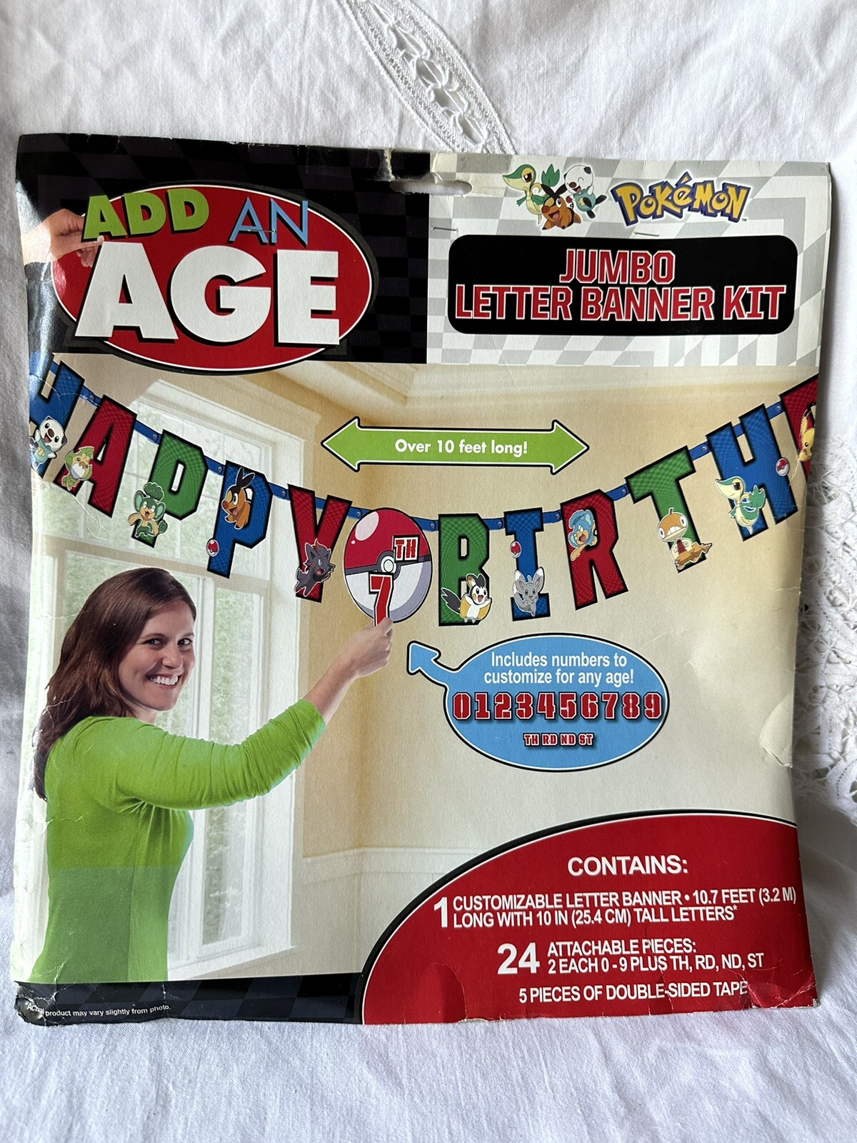 Pokemon Jumbo Letter Banner Kit Birthday Party Add-an-Age Customizable 2012