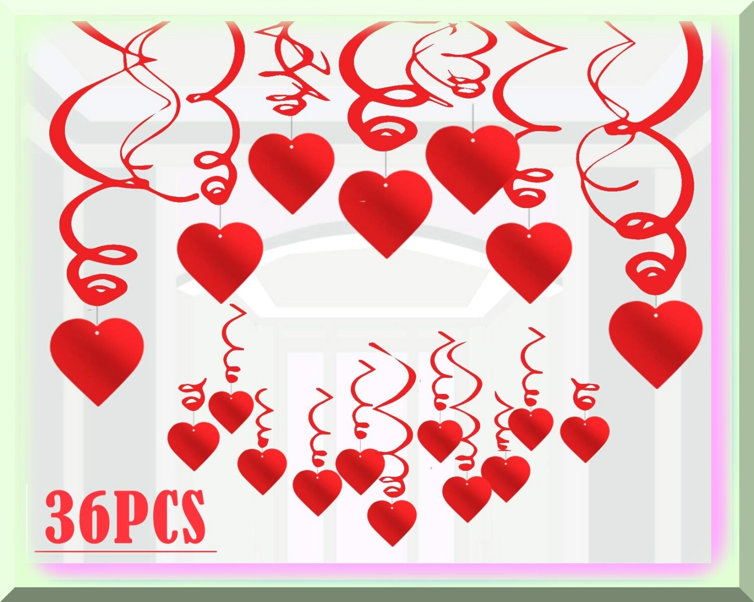 36 Reusable Heart-Shaped Hanging Decorations