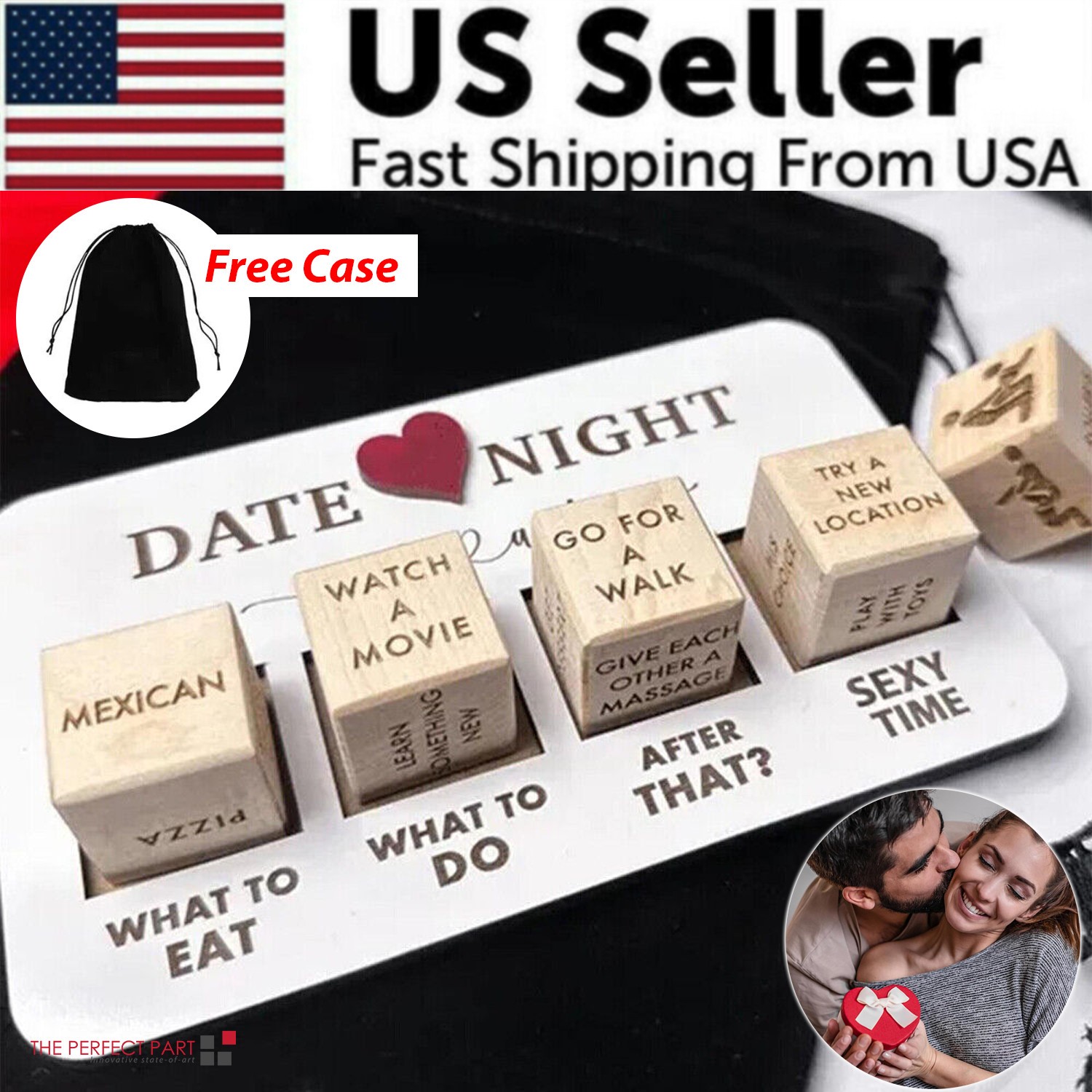 Wooden Date Night Dice Game for Couples Fun, Romantic Decision Dice Gift Lovers
