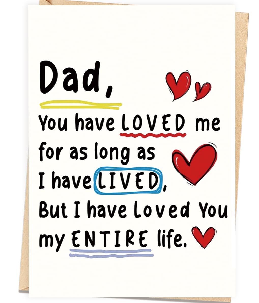 Abeletree Fathers Day Card Gift for Dad from Daughter Son, 7×5 inches, AT-388