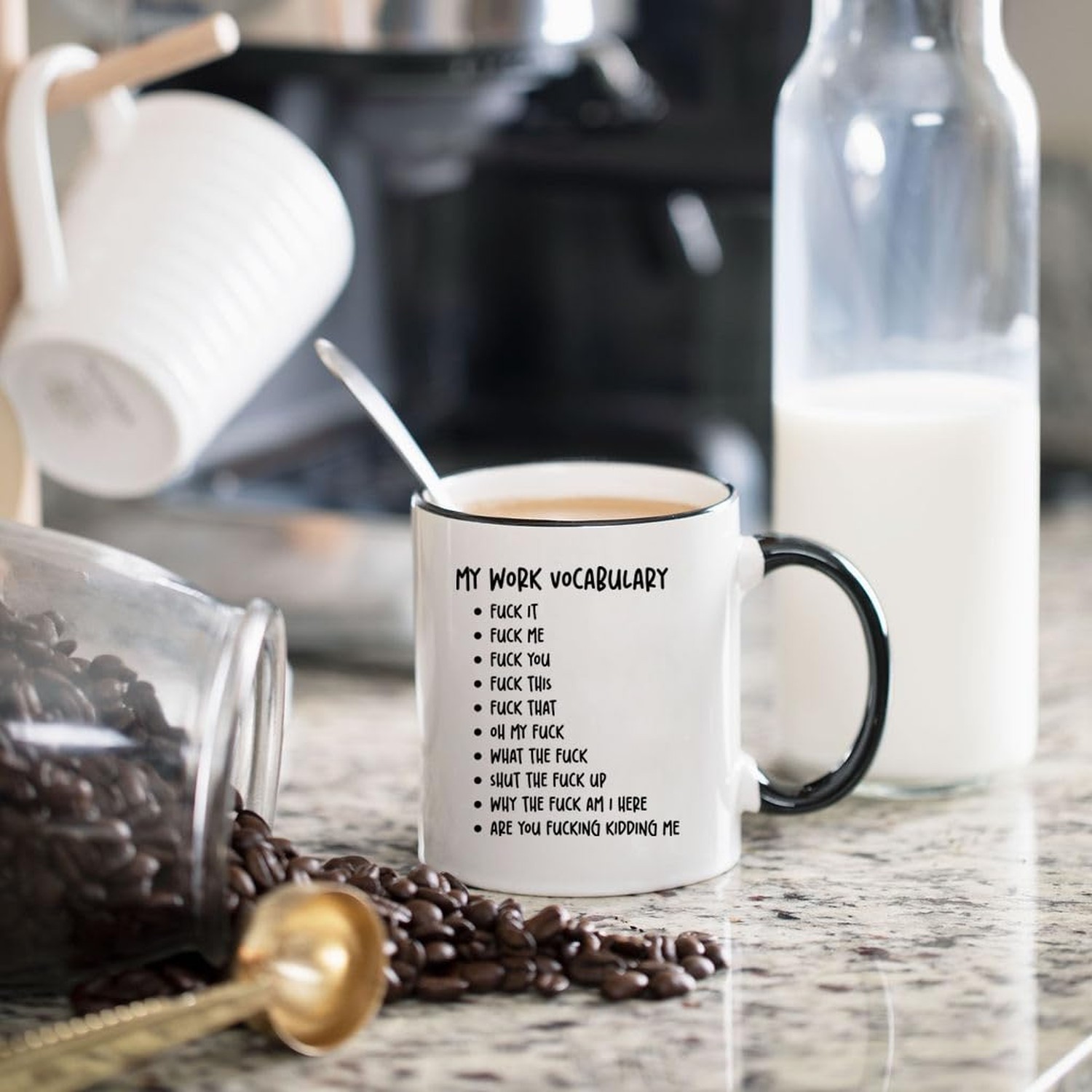 My Work Vocabulary Coffee Mug – Funny Coworker Birthday Gift Idea for Him or …