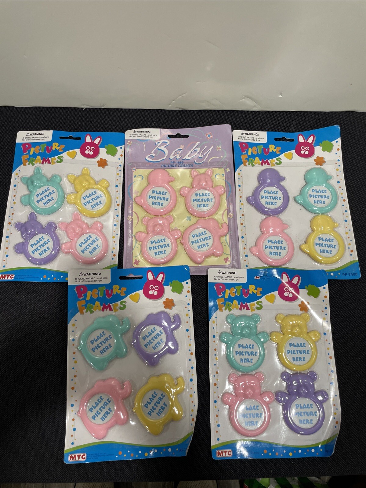 5 Packs Of 4 Each Plastic Animal Picture Frames Baby Shower Party Game