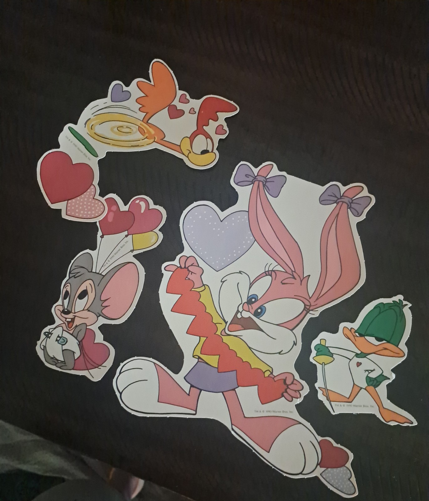 1990 Vintage Warner Bros. Valentines Day Cutouts Decorations*7pcs*Cartoons
