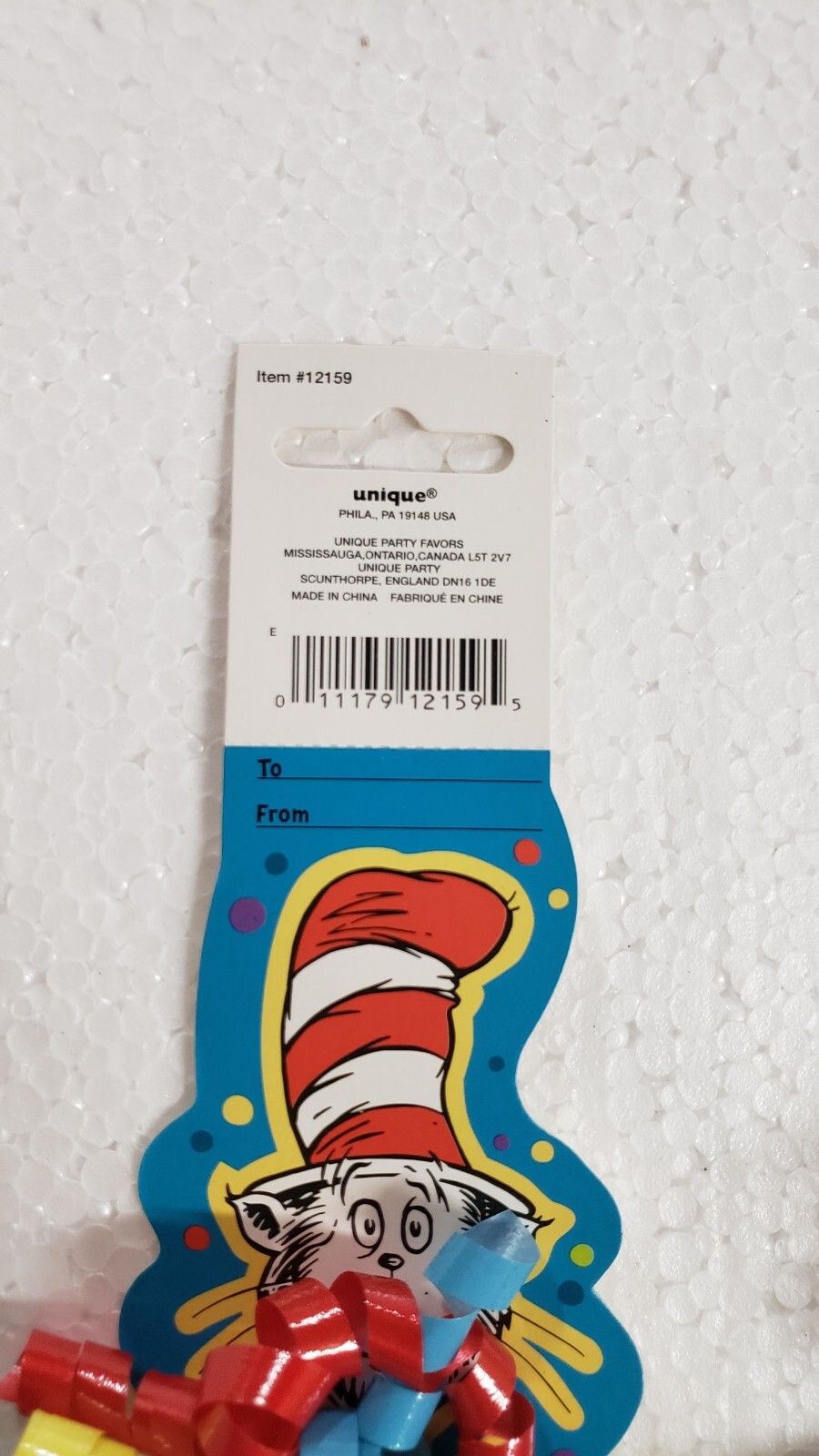 Cat in the Hat Curly Ribbon Gift Tags – Set of 2